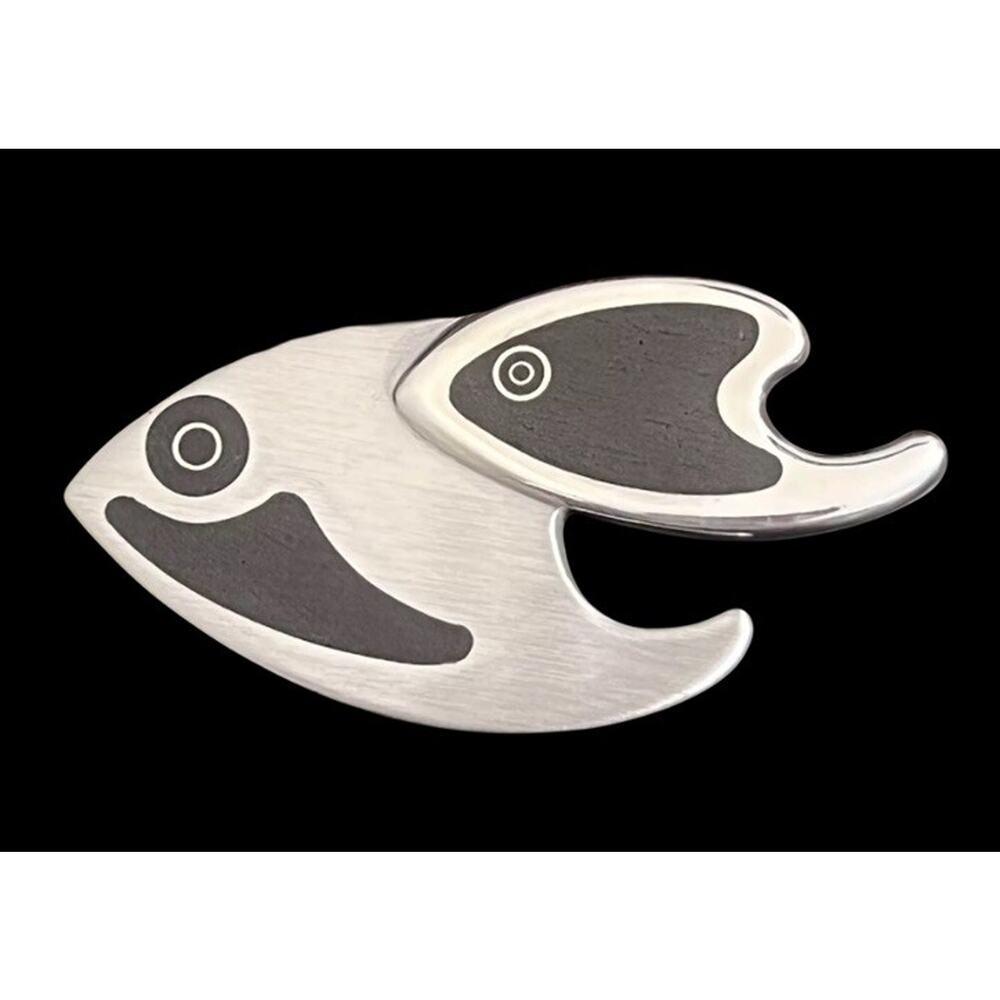 Vintage Erik Magnussen Denmark Sterling Silver Pisces Fish Brooch No. 40 RARE